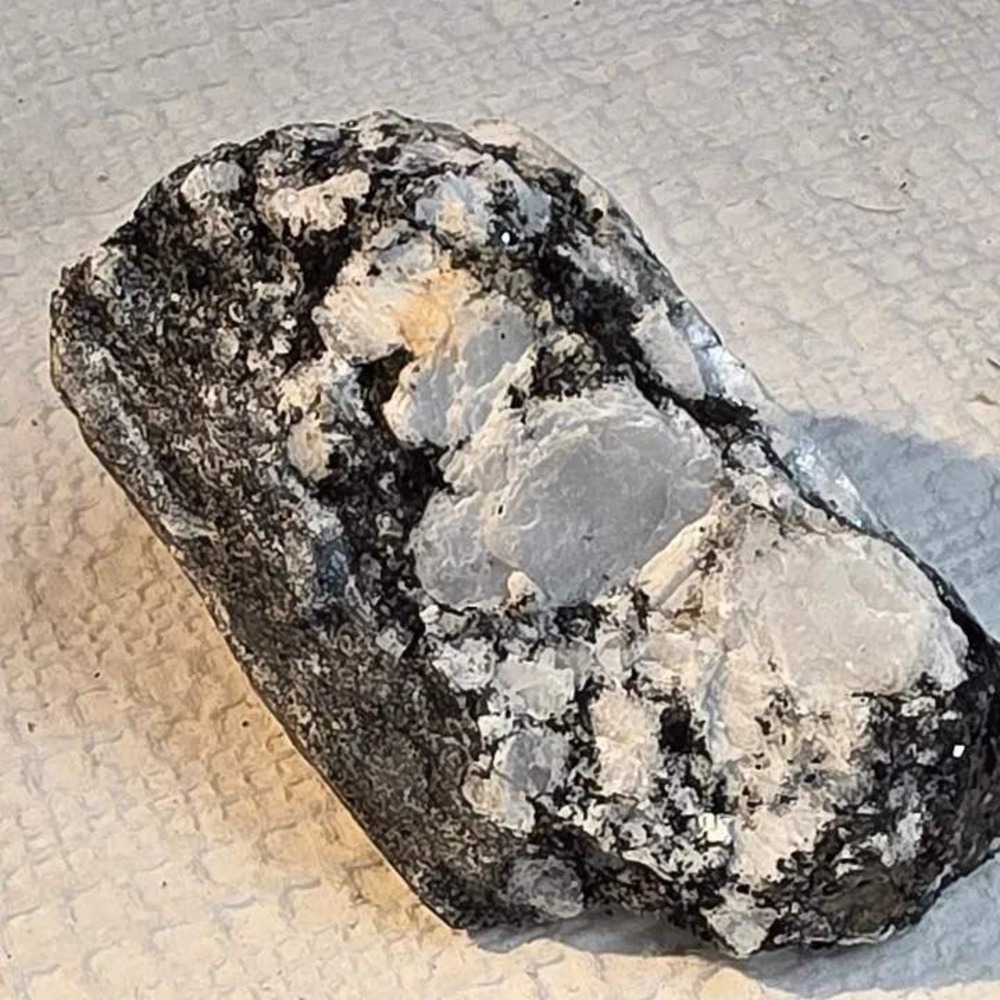Raw Black Tourmaline in White Quartz Approximately 3.25 Pound Specimen Very Rare